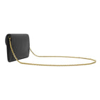 Dior Chain Wallet Bobby East West Shoulder Leather Black Gold Clutch — view 2