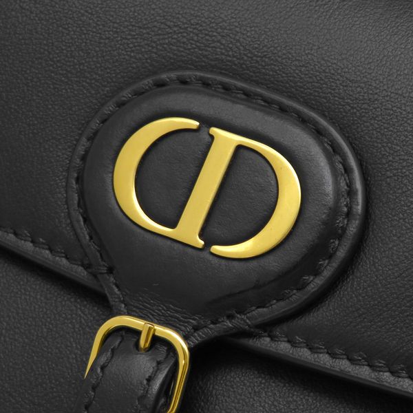 Dior Chain Wallet Bobby East West Shoulder Leather Black Gold Clutch — view 8