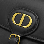 Dior Chain Wallet Bobby East West Shoulder Leather Black Gold Clutch — view 8