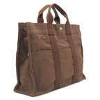Hermes Tote Bag Herline MM Canvas Brown Silver — view 2