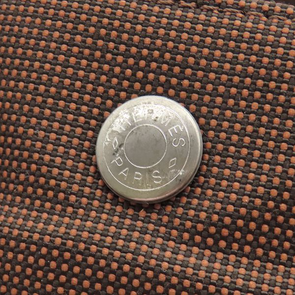 Hermes Tote Bag Herline MM Canvas Brown Silver — view 6