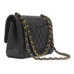 Chanel Shoulder Bag Quilted 25 Double Flap Lambskin Black Gold Chain 29 — view 2