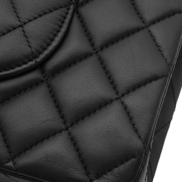 Chanel Shoulder Bag Quilted 25 Double Flap Lambskin Black Gold Chain 29 — view 6