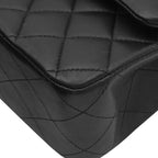 Chanel Shoulder Bag Quilted 25 Double Flap Lambskin Black Gold Chain 29 — view 4