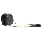 Chanel Shoulder Bag Quilted Chain Leather Black Vintage CC Logo Pearl Handle — view 2