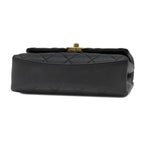 Chanel Shoulder Bag Quilted Chain Leather Black Vintage CC Logo Pearl Handle — view 3
