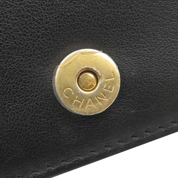 Chanel Chain Wallet Boy Caviar Leather Black Matte Gold Shoulder Bag 26 — view 8