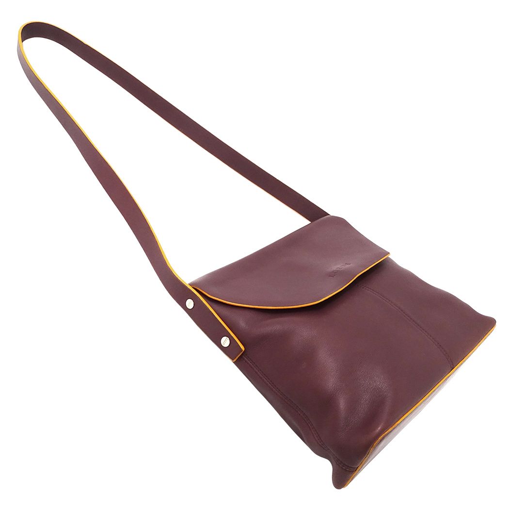 Loewe Shoulder Bag Leather Bordeaux Wine Red — view 4