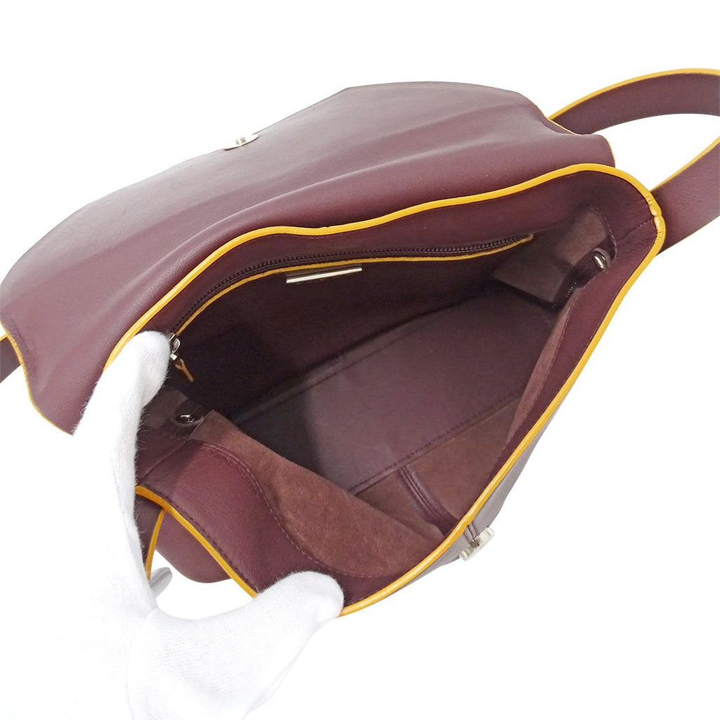 Loewe Shoulder Bag Leather Bordeaux Wine Red — view 5