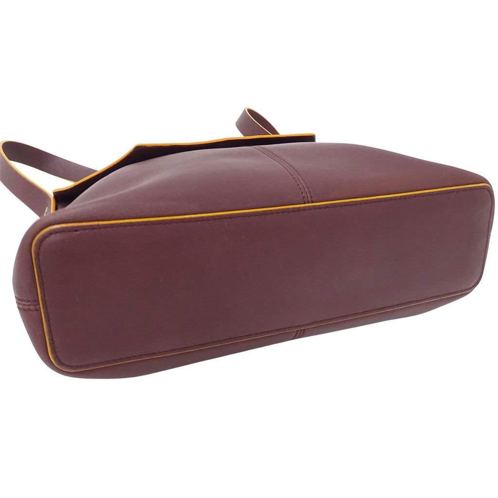 Loewe Shoulder Bag Leather Bordeaux Wine Red — view 8