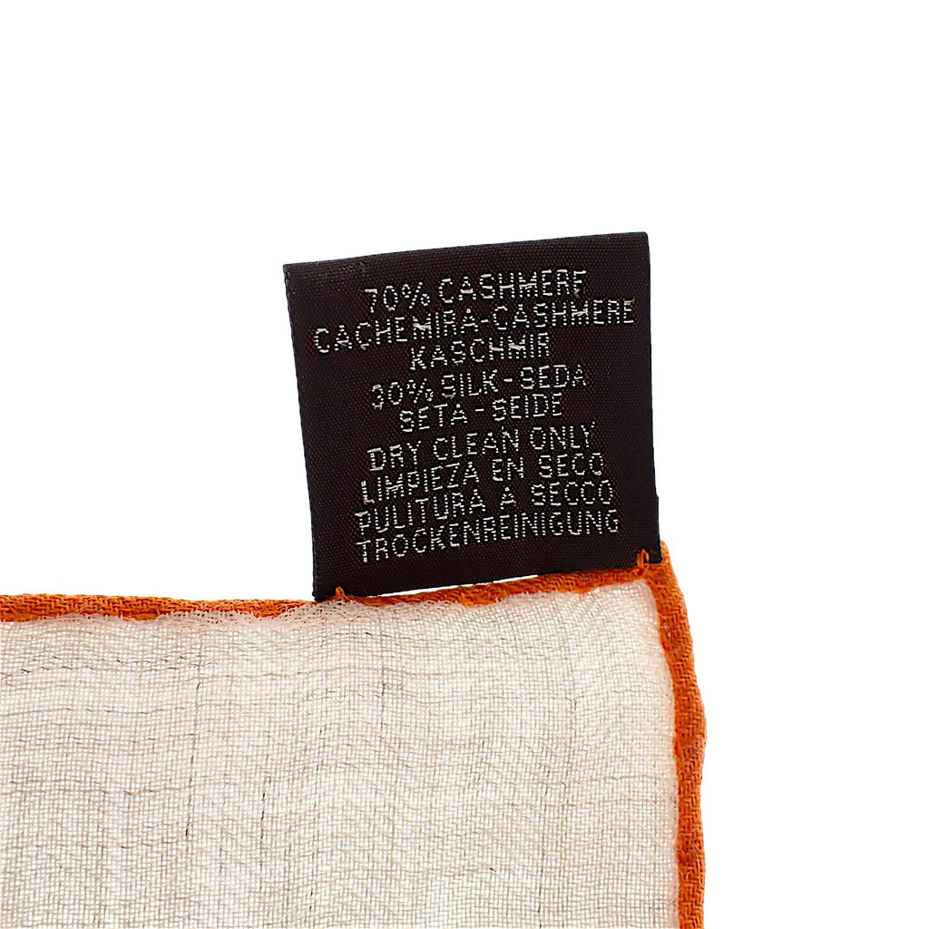 Hermes Carre Geant Large Shawl World of 11 Scarf Cashmere Silk White — view 8