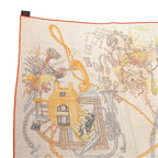Hermes Carre Geant Large Shawl World of 11 Scarf Cashmere Silk White — view 5
