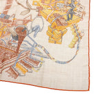 Hermes Carre Geant Large Shawl World of 11 Scarf Cashmere Silk White — view 4