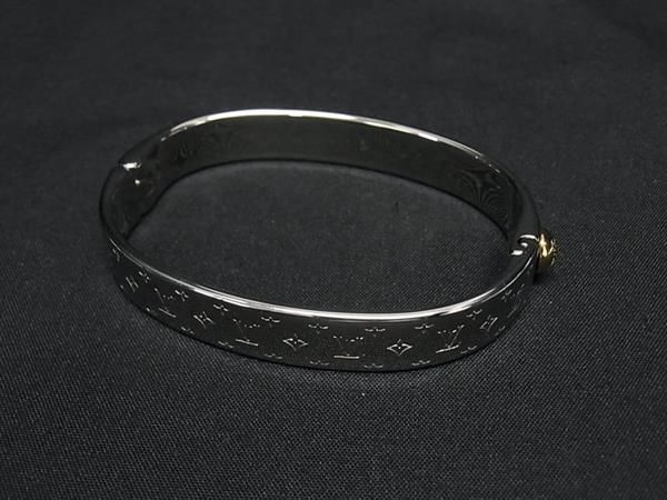 Louis Vuitton Bracelet Cuff Nanogram Silver Gold Metal Bangle — view 2