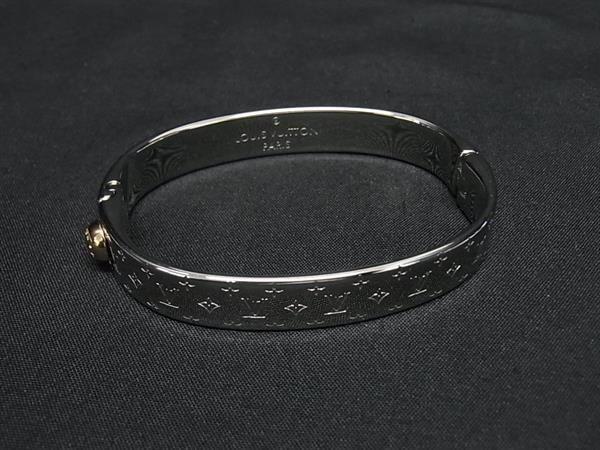 Louis Vuitton Bracelet Cuff Nanogram Silver Gold Metal Bangle — view 5