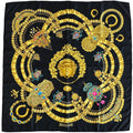 Hermes Scarf Carre 90 Kosmima Space Silk Black Ancient Greece Goldsmith Large
