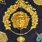Hermes Scarf Carre 90 Kosmima Space Silk Black Ancient Greece Goldsmith Large — view 2
