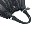 Prada Logo Stripe Tessuto Nylon Nappa Leather Tote Bag Black — view 4