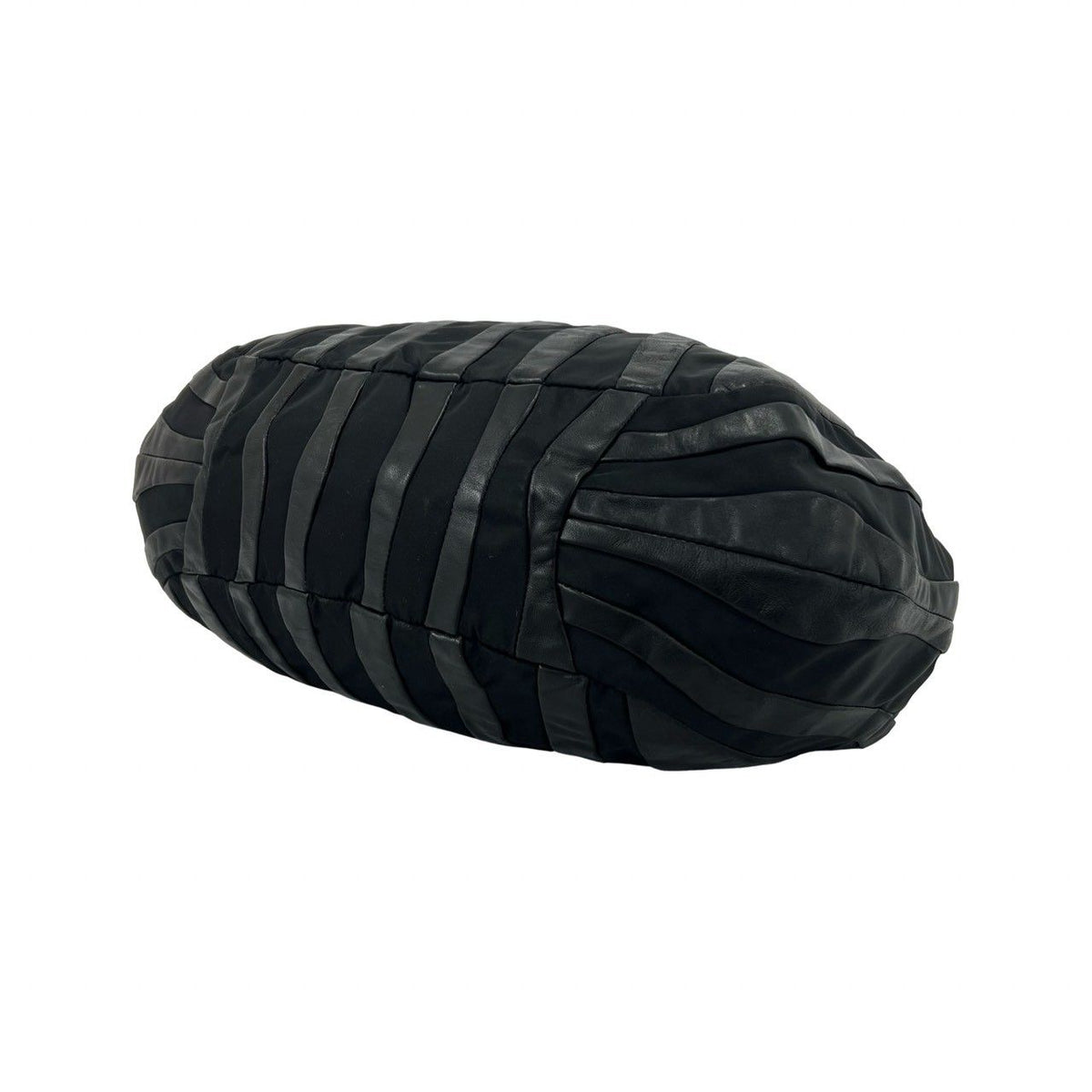 Prada Logo Stripe Tessuto Nylon Nappa Leather Tote Bag Black — view 8