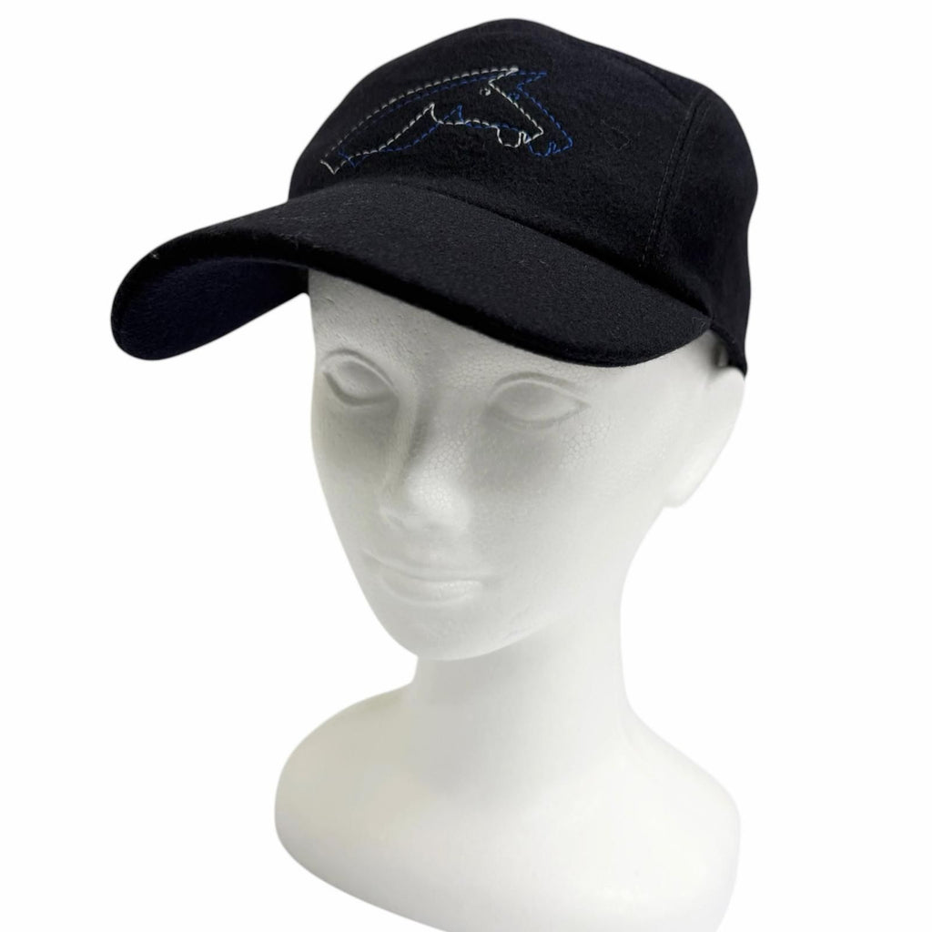 Hermes Cashmere 100% Nevada Cheval Au Trait Cap Navy 61 Hat