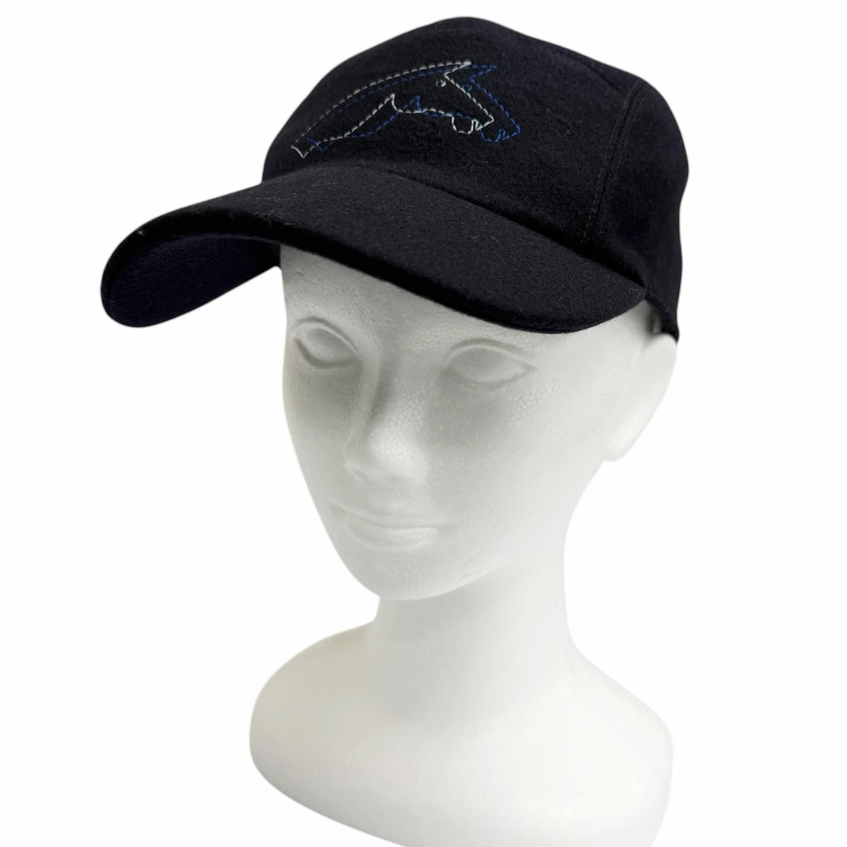 Hermes Cashmere 100% Nevada Cheval Au Trait Cap Navy 61 Hat