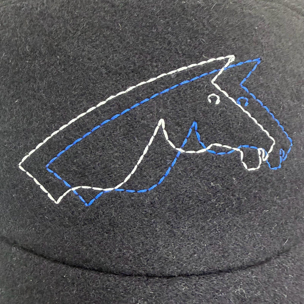 Hermes Cashmere 100% Nevada Cheval Au Trait Cap Navy 61 Hat — view 7