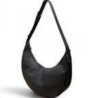 Fendi Leather Melon Large FF Metal Crossbody Hobo Shoulder Bag Black