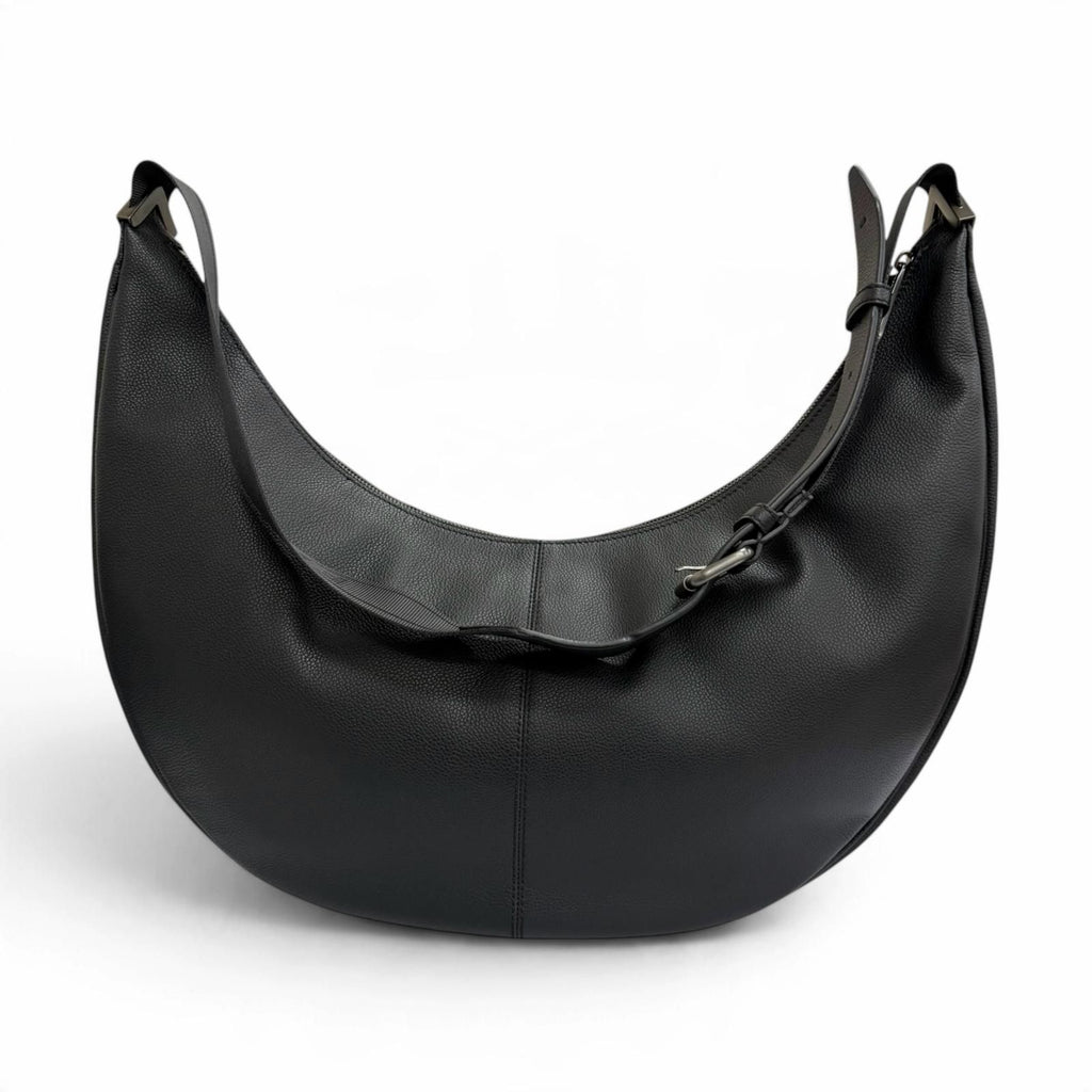 Fendi Leather Melon Large FF Metal Crossbody Hobo Shoulder Bag Black — view 5