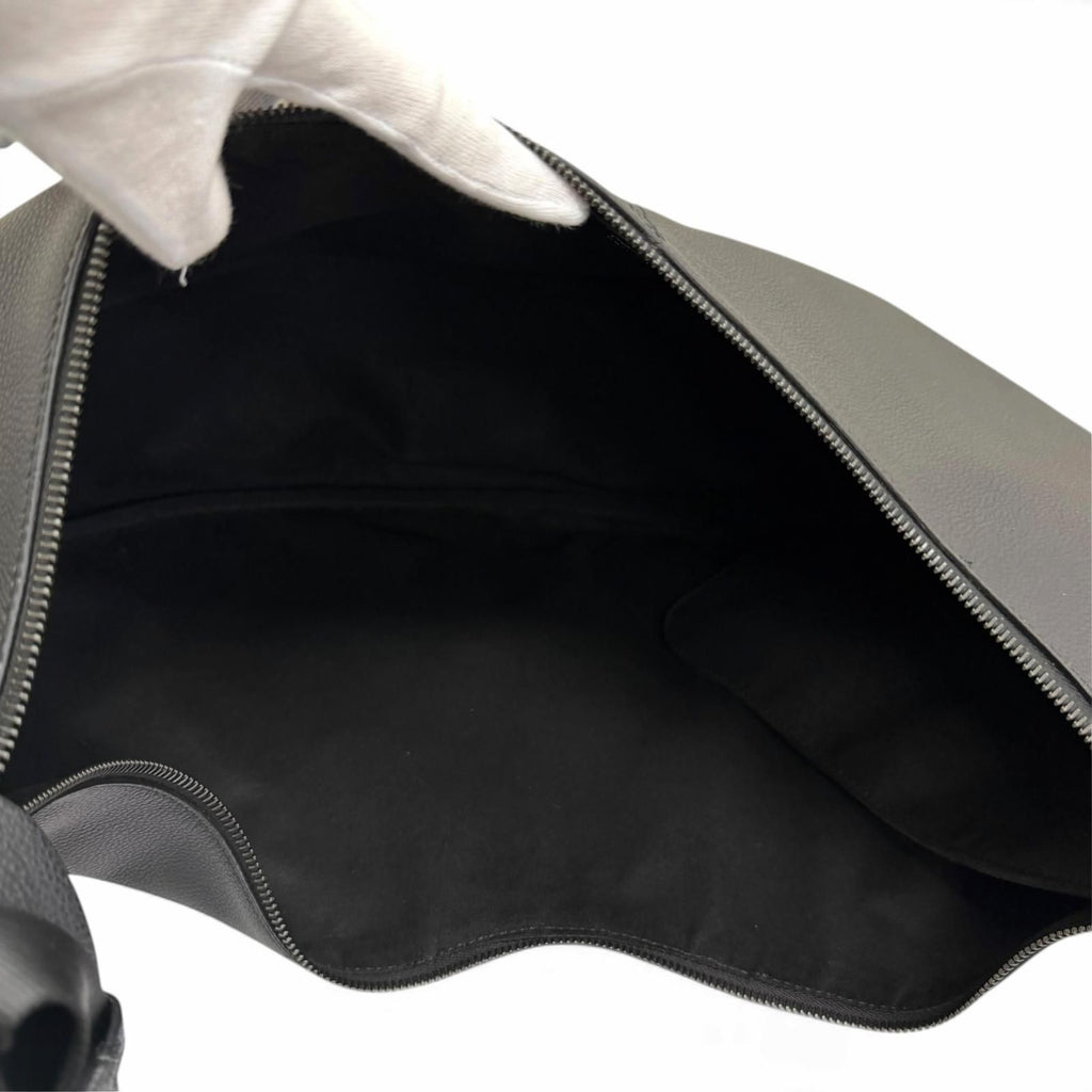 Fendi Leather Melon Large FF Metal Crossbody Hobo Shoulder Bag Black — view 8