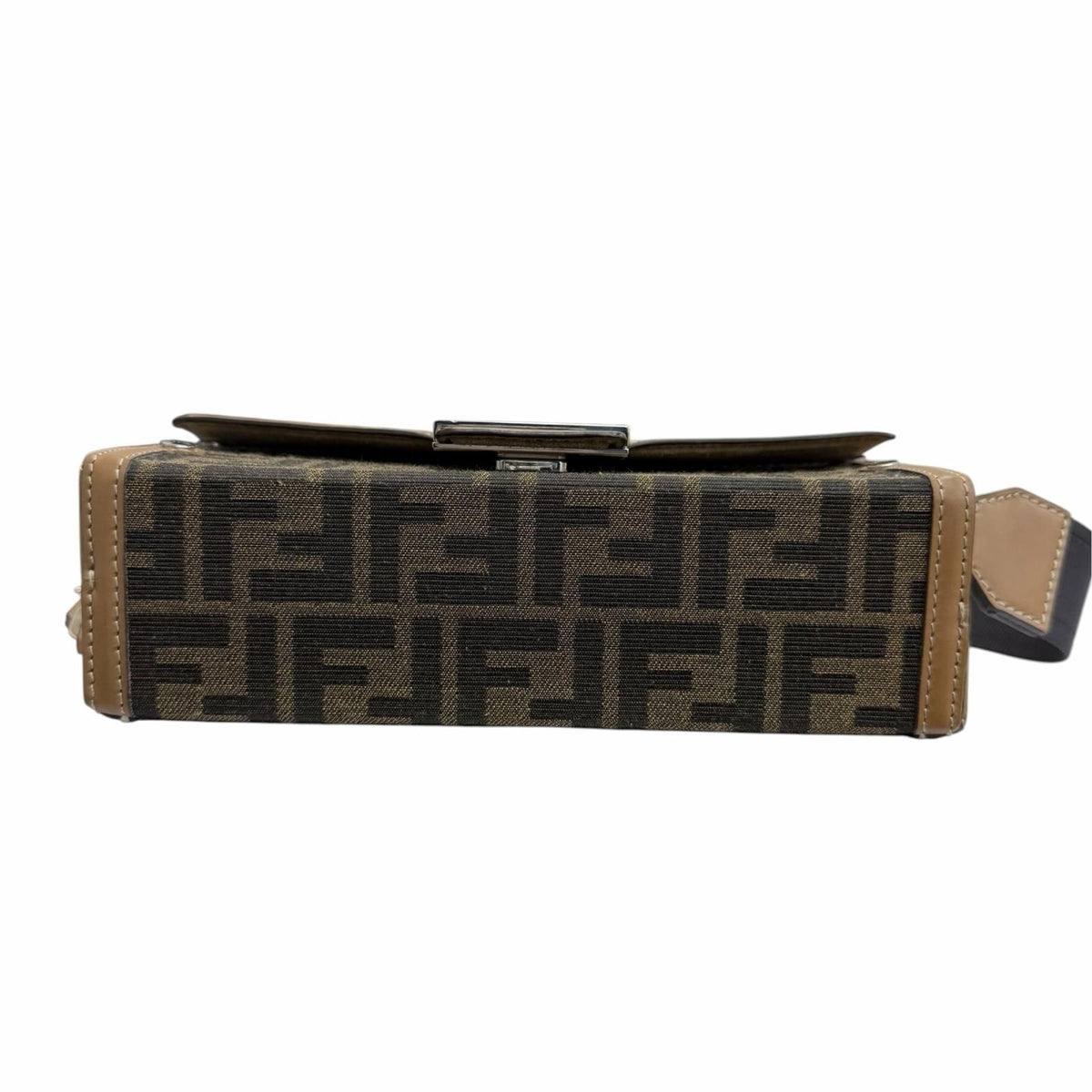 Fendi FF Canvas Leather Zucca Pattern Soft Trunk 2-Way Baguette Bag Brown — view 5