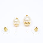 Saint Laurent Paris Cassandra Logo Asymmetric Glass Pearl Earrings — view 5