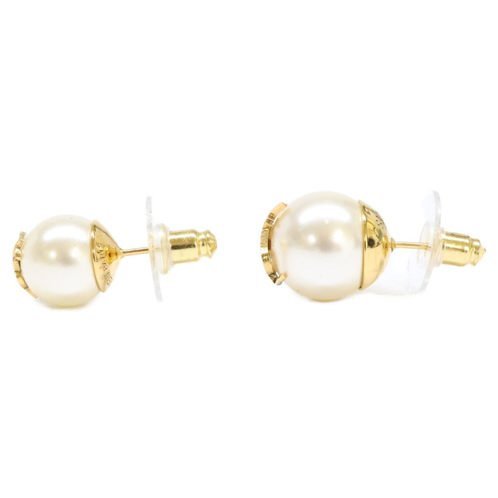 Saint Laurent Paris Cassandra Logo Asymmetric Glass Pearl Earrings — view 2