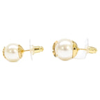 Saint Laurent Paris Cassandra Logo Asymmetric Glass Pearl Earrings — view 2