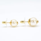 Saint Laurent Paris Cassandra Logo Asymmetric Glass Pearl Earrings — view 4