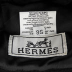 Hermes Wool Cashmere Blend Pull Side Zip Bucket Hat Black 56 — view 7