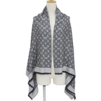 Louis Vuitton Shawl Monogram Denim Silk Fringe Scarf — view 2