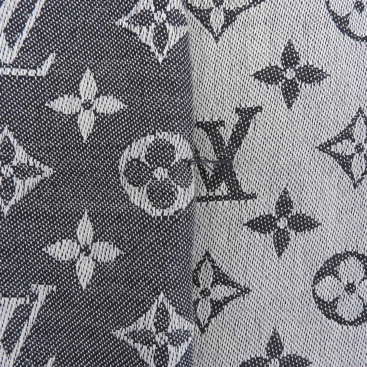Louis Vuitton Shawl Monogram Denim Silk Fringe Scarf — view 4