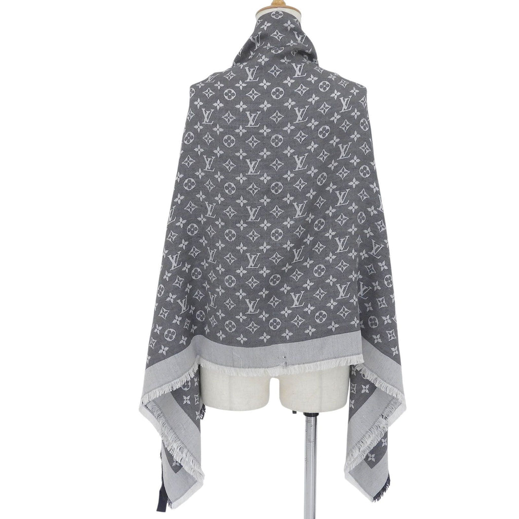 Louis Vuitton Shawl Monogram Denim Silk Fringe Scarf — view 3