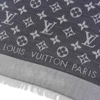 Louis Vuitton Shawl Monogram Denim Silk Fringe Scarf — view 5