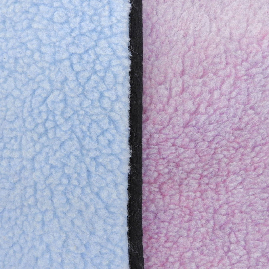Loewe Logo Embroidery Patch Color Block Fleece Scarf Light Blue Brown Pink — view 4