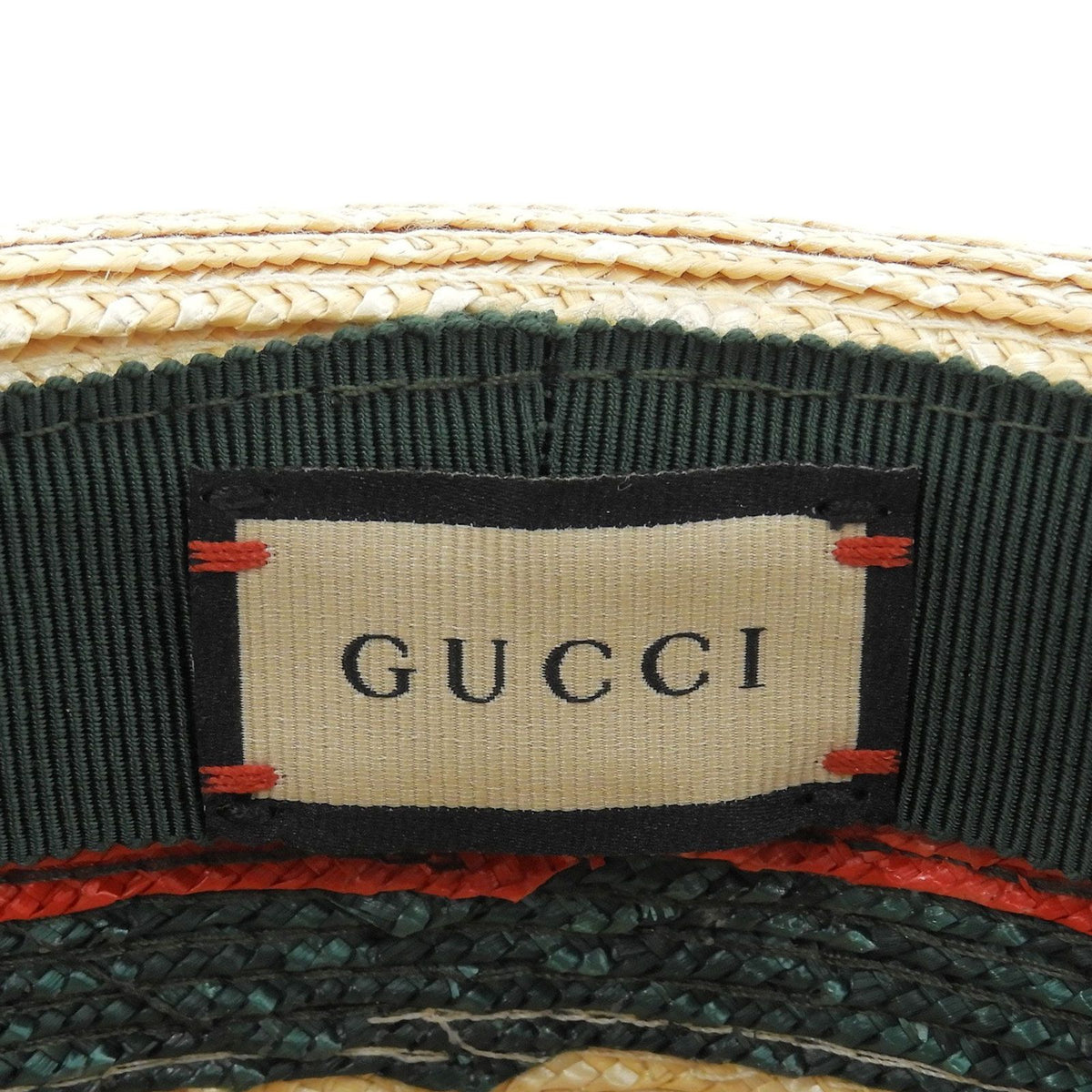 Gucci Sherry Line Web Straw Hat Natural — view 7