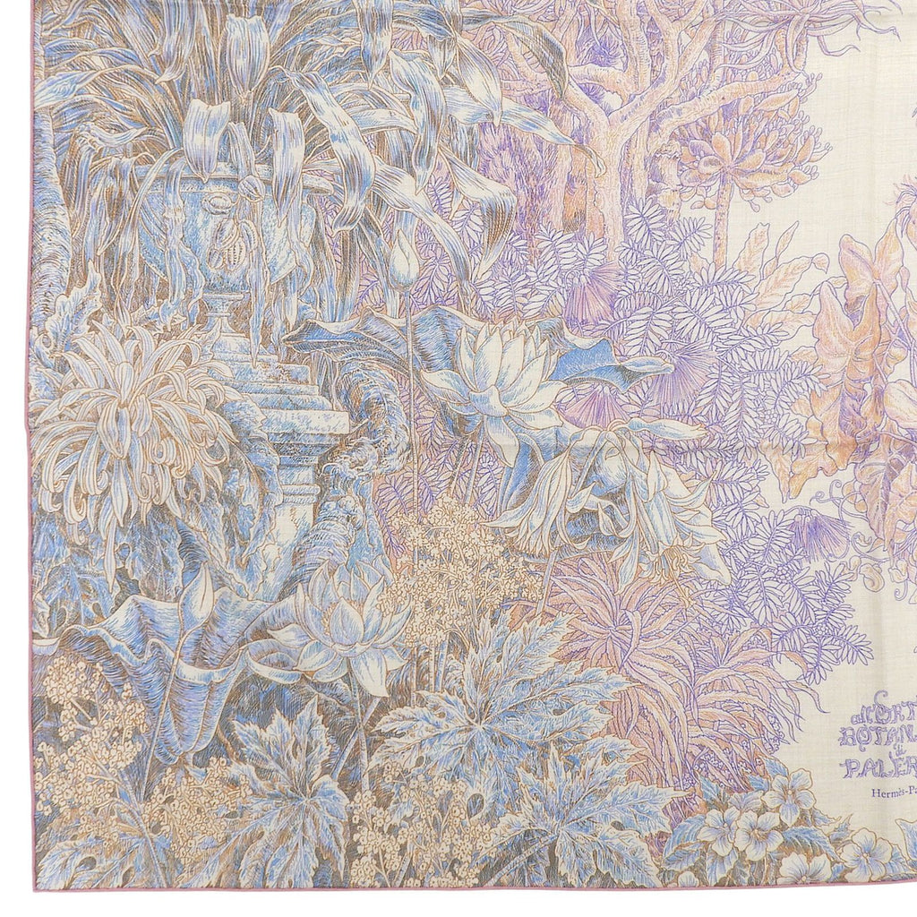 Hermes Carre Geant 140 Palermo Botanical Garden Cashmere Silk Scarf Multi French — view 6