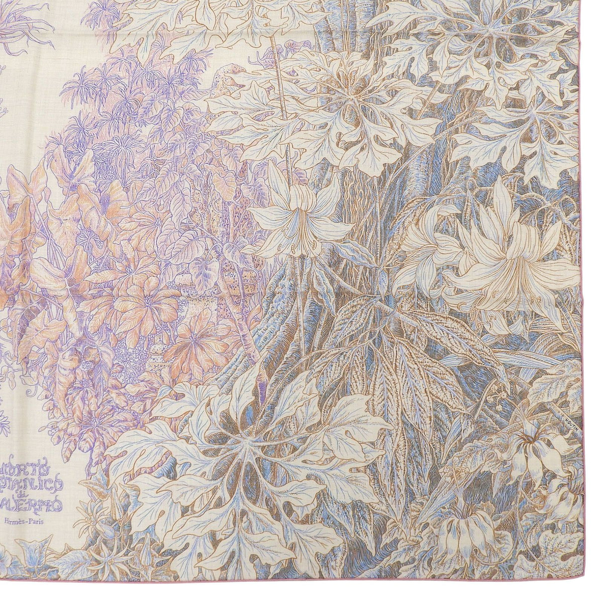 Hermes Carre Geant 140 Palermo Botanical Garden Cashmere Silk Scarf Multi French — view 5