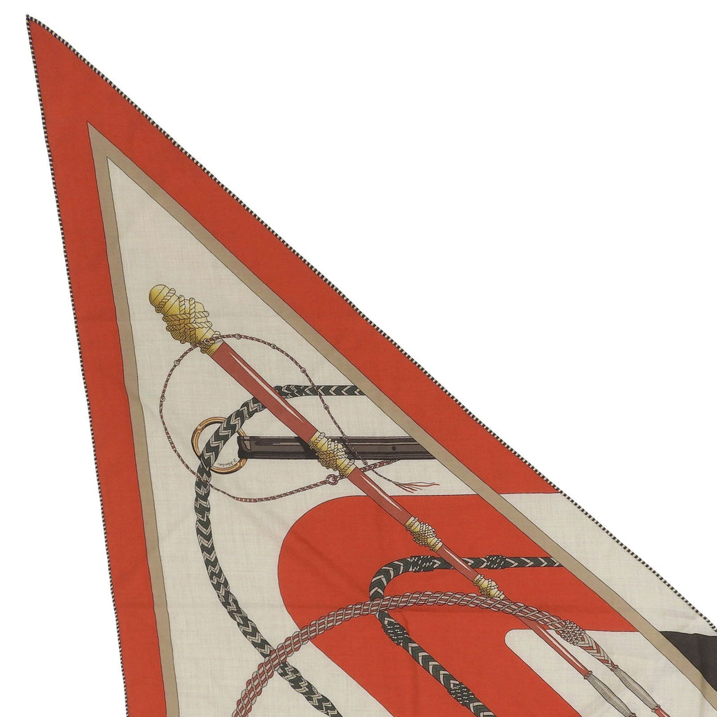 Hermes Triangle Clic Clac Cashmere Silk Scarf Multi — view 3