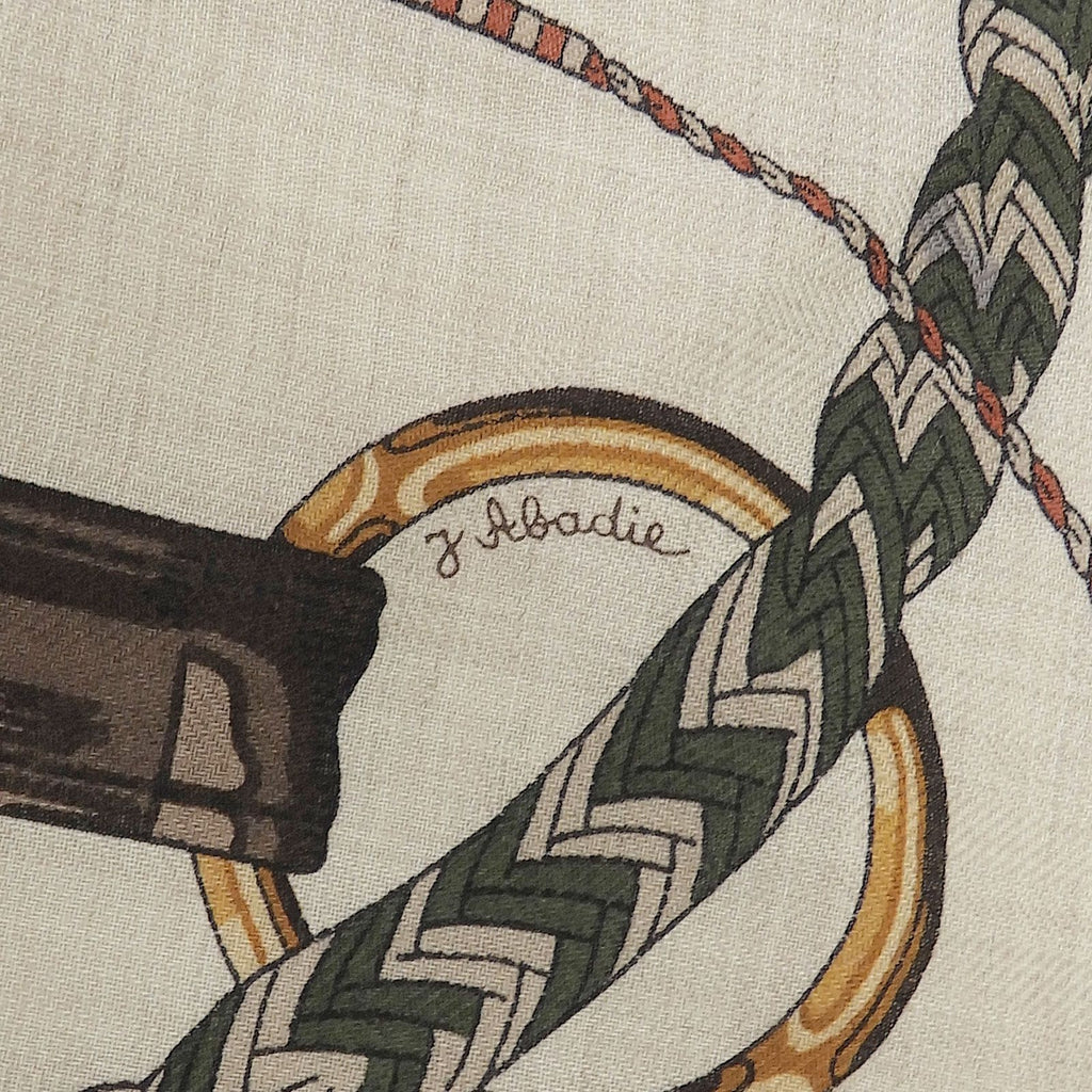 Hermes Triangle Clic Clac Cashmere Silk Scarf Multi — view 6
