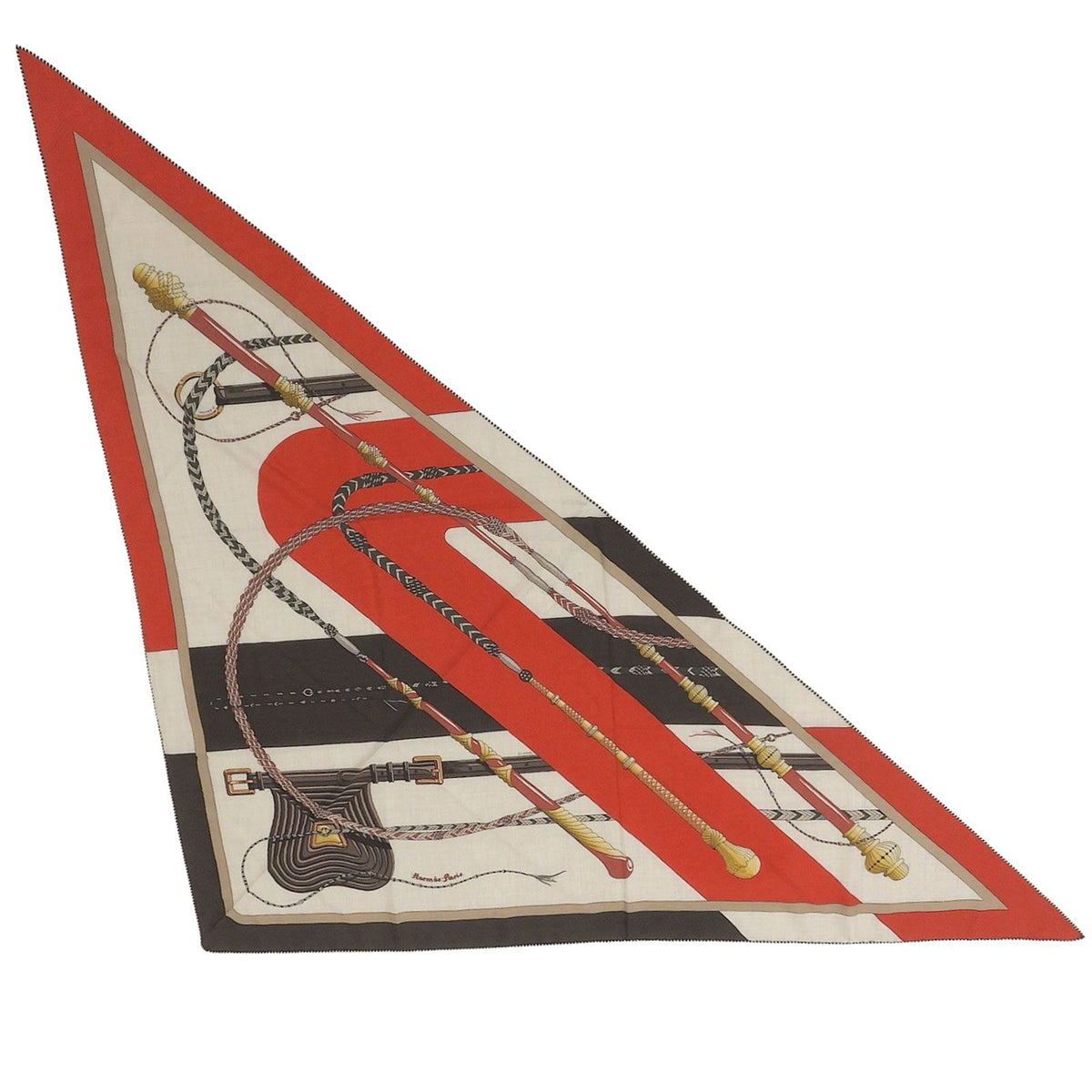 Hermes Triangle Clic Clac Cashmere Silk Scarf Multi