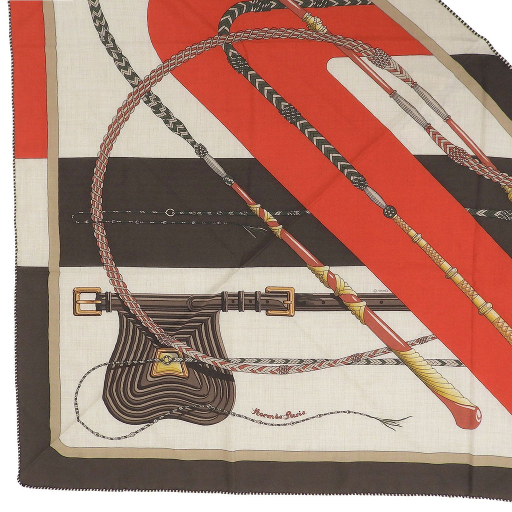 Hermes Triangle Clic Clac Cashmere Silk Scarf Multi — view 4