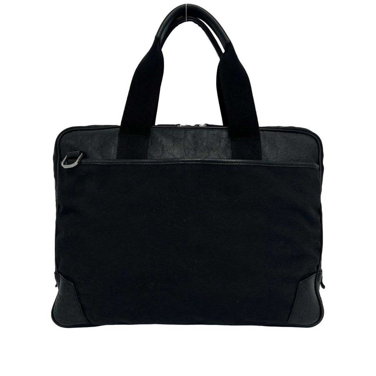 Gucci Guccissima Logo Nylon Leather 2-Way Business Shoulder Bag Black — view 3