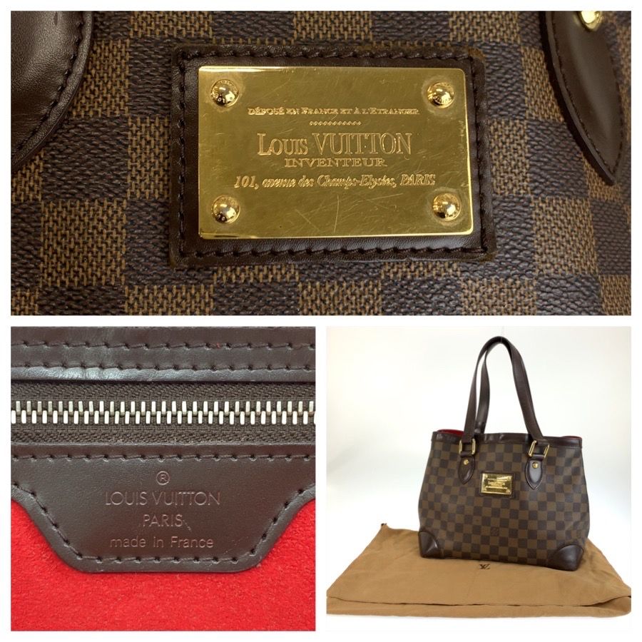 Louis Vuitton Damier Hampstead PM Brown Gold Tote Bag — view 3