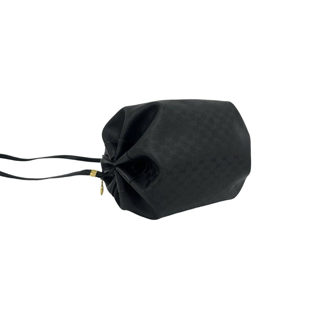 Gucci Vintage Micro GG Logo Leather Shoulder Bag Pochette Black — view 7
